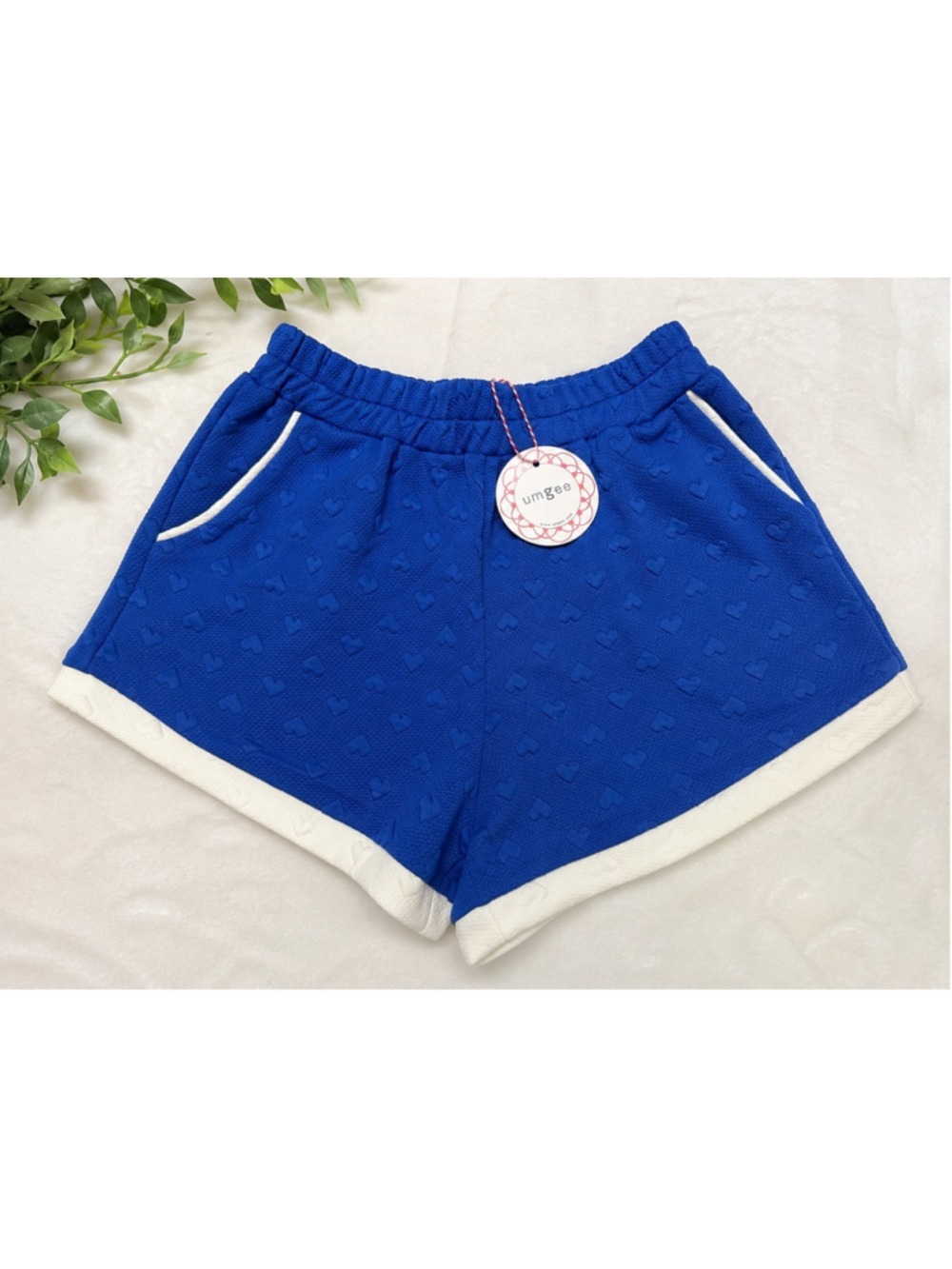 Umgee NWT Blue Heart Textured Lounge Shorts Size Small